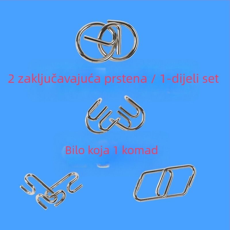 Luban lock puzzle (devet spojnika) za razvoj inteligencije – materijal plastika – dobna skupina 0–3 godina – nema DIY