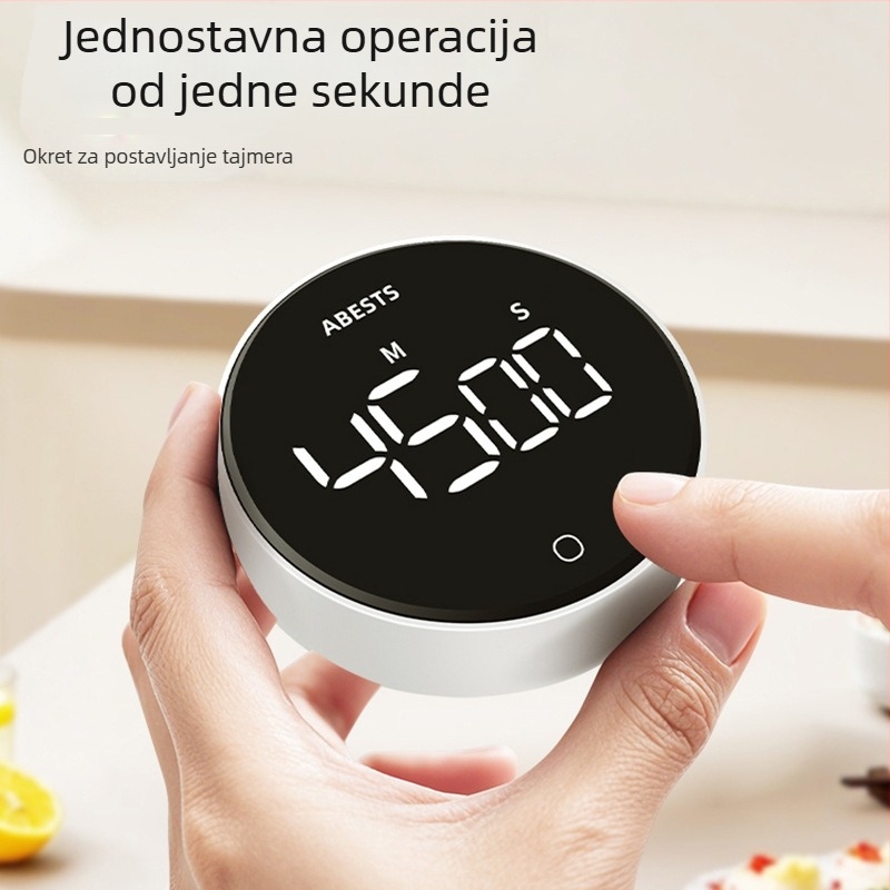 Elektronički timer za učenje s LCD zaslonom — okruglo kućište od ABS-a, vanjsko napajanje, pogodan za dnevni boravak, spavaću sobu i studij