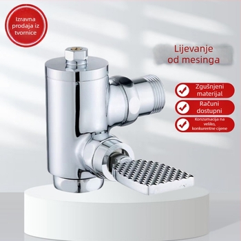 Ventil za ispiranje s pedalom za WC, model 90° zavoj, vrijeme ispiranja 3–8 s, promjer izlaza 1 inč, tlak vode 0.1–1.0 MPa