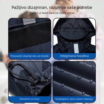 Set kišnog mantila i hlača za odrasle motocikliste, poliester tafta, debljina tkanine 0,2 mm, PVC vodootporni sloj