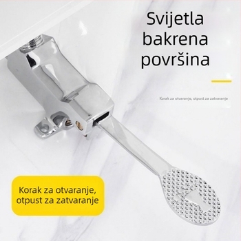 Pedalski ventil za ispiranje | Nehrđajući čelik | Radni tlak 0,3–0,5 MPa | Promjer izlaza 3 | Ukupne dimenzije 80 mm | Moderna jednostavna konstrukcija
