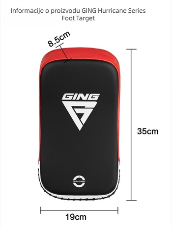 Arcni cilj za nogu Taekwondo za sparing – debela jastučić za udarce s ciljem za ruku i zaštitom zgloba; Brand: Competition Faction; Broj proizvoda: GING Competition Whirlwind Arc-shaped Foot Target