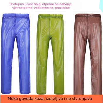 Odrasle PVC kišne hlače, vodootporne i otporne na habanje, za motocikle i vožnju biciklom, PVC tkanina 0,40