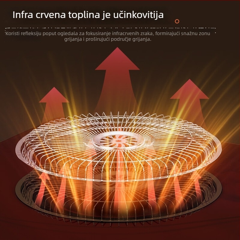 Električni grijač za stopala ispod stola s daljinskim upravljačem, 220V, 2000W, priključni, dodirni prekidač