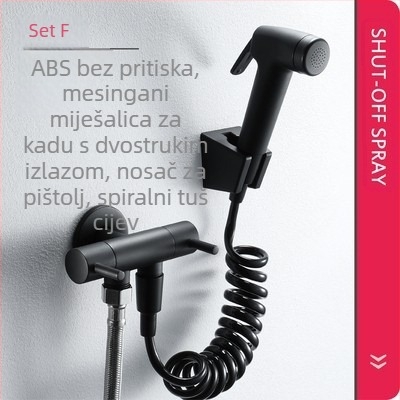 Set tuš-pistolj za bidet s pojačalom za WC — ABS, bez izlaza vode pod pritiskom, višestruka namjena: čišćenje poda, WC-a i balkona