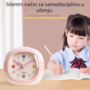 Budilnik za učenike – tih, jednostavan, s analognim prikazom, napajan baterijom iz suhe ćelije, plastično kućište