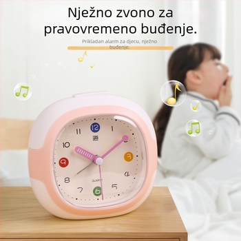 Budilnik za učenike – tih, jednostavan, s analognim prikazom, napajan baterijom iz suhe ćelije, plastično kućište