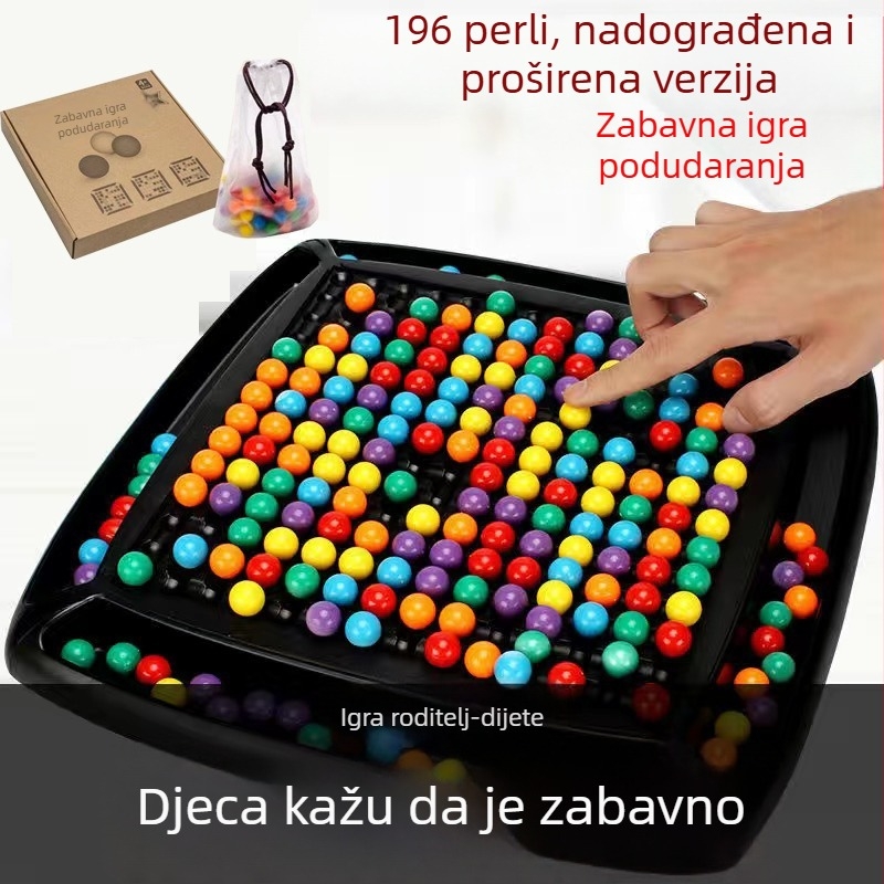 Edukativna društvena igra s 80 perlica za djecu — treniranje koncentracije, interakcija roditelj-dijete, plastična konstrukcija, uzrast 4–14 godina