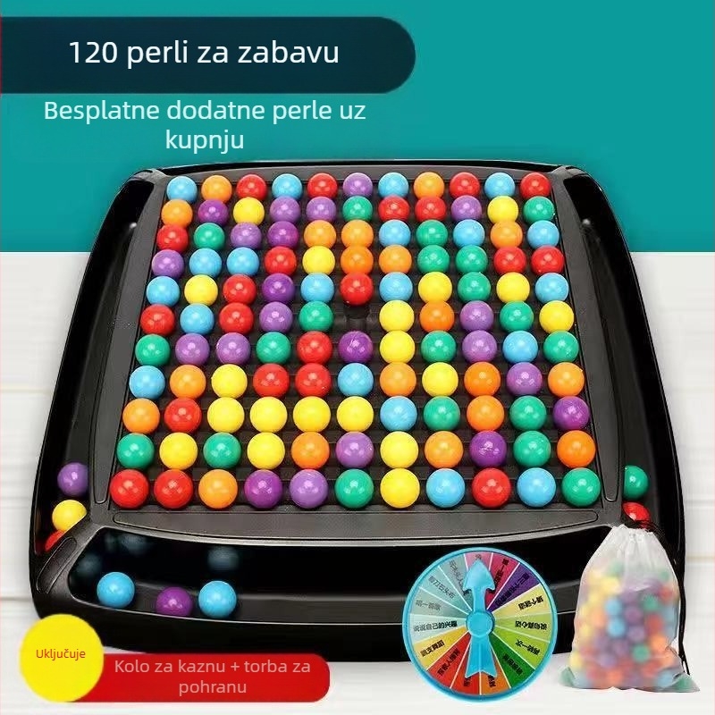 Edukativna društvena igra s 80 perlica za djecu — treniranje koncentracije, interakcija roditelj-dijete, plastična konstrukcija, uzrast 4–14 godina