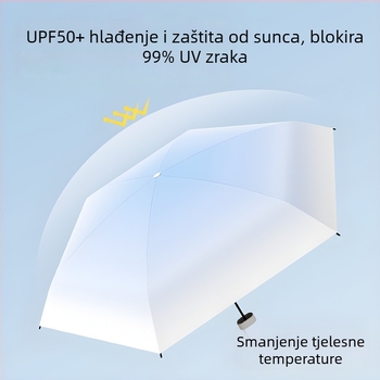 Petokraki sklopivi kišobran s gradientnim uzorkom; ultra lagan, UV zaštita UPF>30; tkanina 190T; 6 rebara od vlakana; drška od plastike; ručno otvaranje; težina 0.4 kg