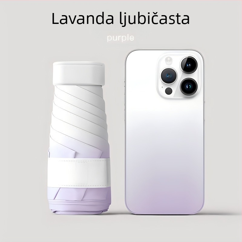 Petokraki sklopivi kišobran s gradientnim uzorkom; ultra lagan, UV zaštita UPF>30; tkanina 190T; 6 rebara od vlakana; drška od plastike; ručno otvaranje; težina 0.4 kg