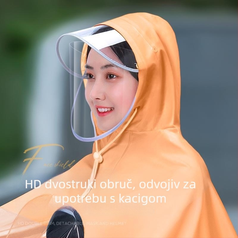 Prozirni potpuno vodootporni pončo za električne motocikle i električna bicikla; verzija za jednu ili dvije osobe – roditelj i dijete.