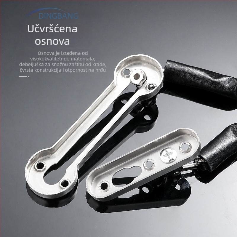 Lanac protiv krađe za vrata – teški čep; Materijal: nehrđajući čelik 201 / cinkova legura; Površinska obrada: poliranje i elektrolitsko galvaniziranje; Model: Anti-theft chain; Stil: moderna jednostavnost