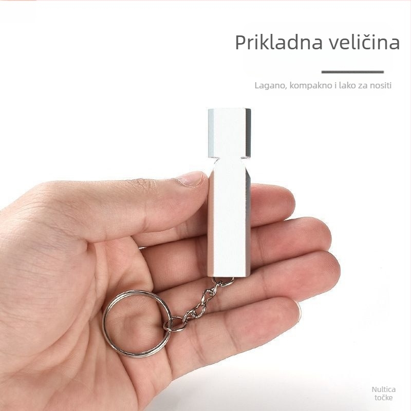 Piskalica za preživljavanje za vanjsku upotrebu, dvostruko cijevna, aluminijska legura, prenosna, visoke frekvencije