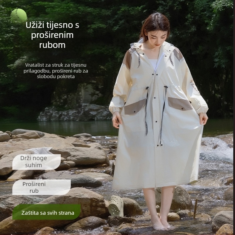Unisex kišna pončo za odrasle, windbreaker stil, debeli EVA materijal, potpuna zaštita tijela, sve-u-jednom kišna oprema, višekratna upotreba, za planinarenje, vožnju biciklom i putovanja