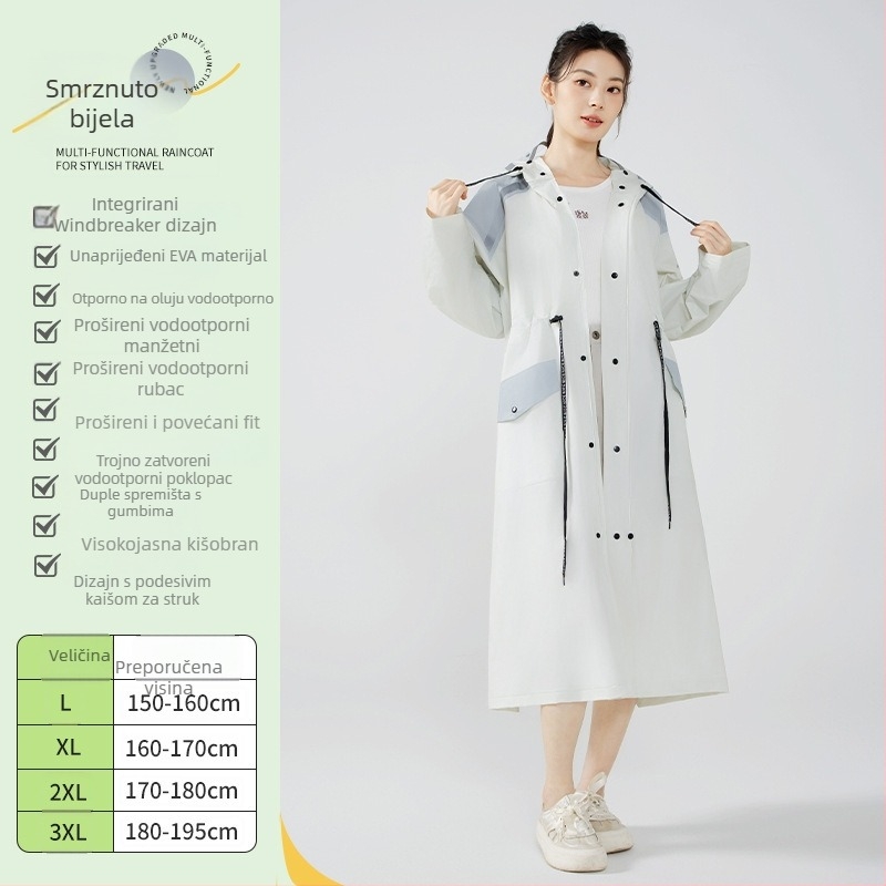 Unisex kišna pončo za odrasle, windbreaker stil, debeli EVA materijal, potpuna zaštita tijela, sve-u-jednom kišna oprema, višekratna upotreba, za planinarenje, vožnju biciklom i putovanja