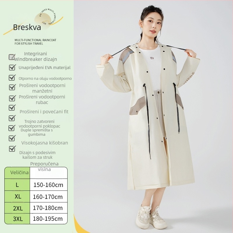Unisex kišna pončo za odrasle, windbreaker stil, debeli EVA materijal, potpuna zaštita tijela, sve-u-jednom kišna oprema, višekratna upotreba, za planinarenje, vožnju biciklom i putovanja