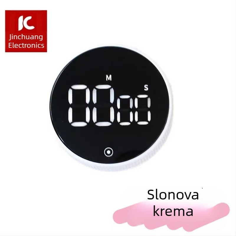 LED digitalni kuhinjski timer, kružno kućište od ABS-a, podesivi tajmer, elektronički pogon, baterijsko napajanje
