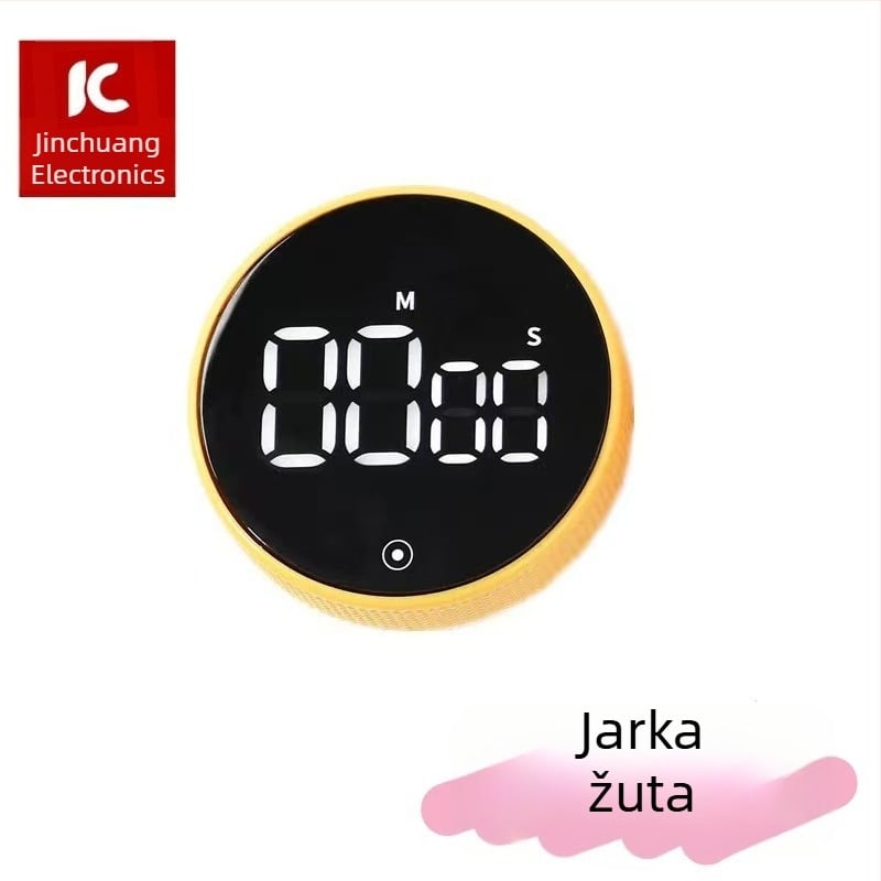 LED digitalni kuhinjski timer, kružno kućište od ABS-a, podesivi tajmer, elektronički pogon, baterijsko napajanje