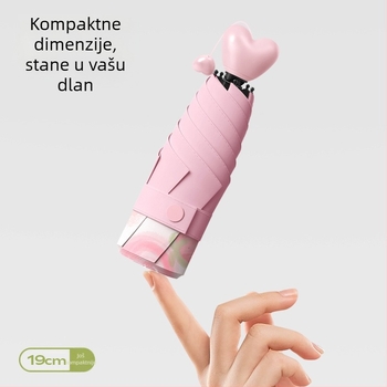Sklopivi kišobran s 6 rebara, ručno otvaranje/zatvaranje, tkanina Impact Cloth 190t, rebarske od vlakana, željezni štap