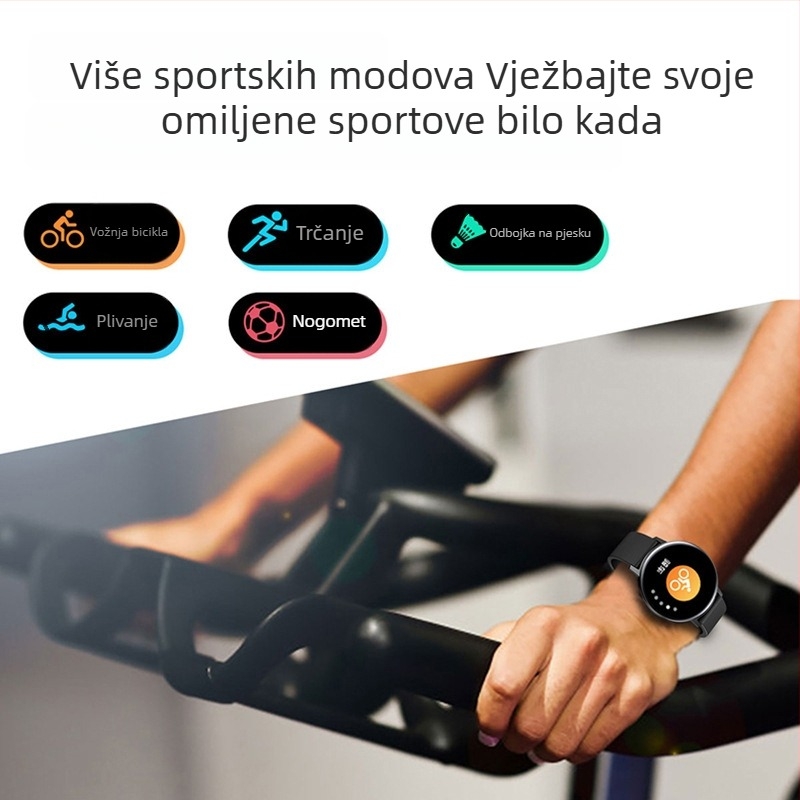Pametna narukvica za djecu s punim dodirnim zaslonom, praćenje otkucaja srca i krvnog tlaka, vodootporna, Bluetooth, trajanje baterije 7–14 dana