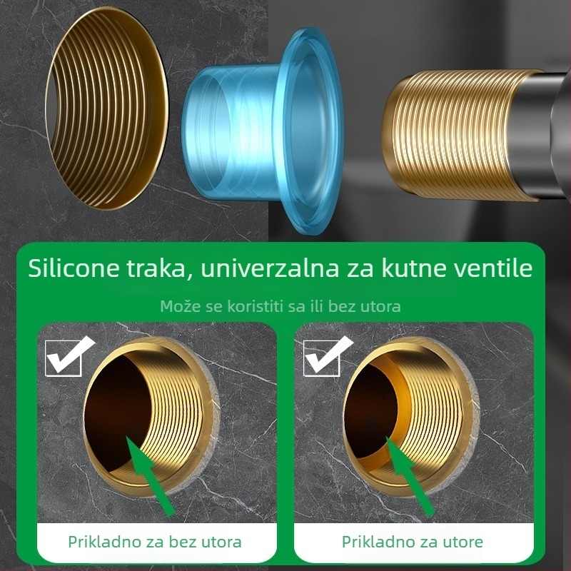 Silikonski brtveni prsten za slavinu i kutni ventil, nepropusni, otporan na visoke temperature, spoj za vodovodni sustav