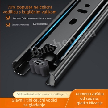 Šina za ladicu, hladno valjani čelik, elektroplatinirani završni sloj, Bai shengfu, lagani luksuzni stil