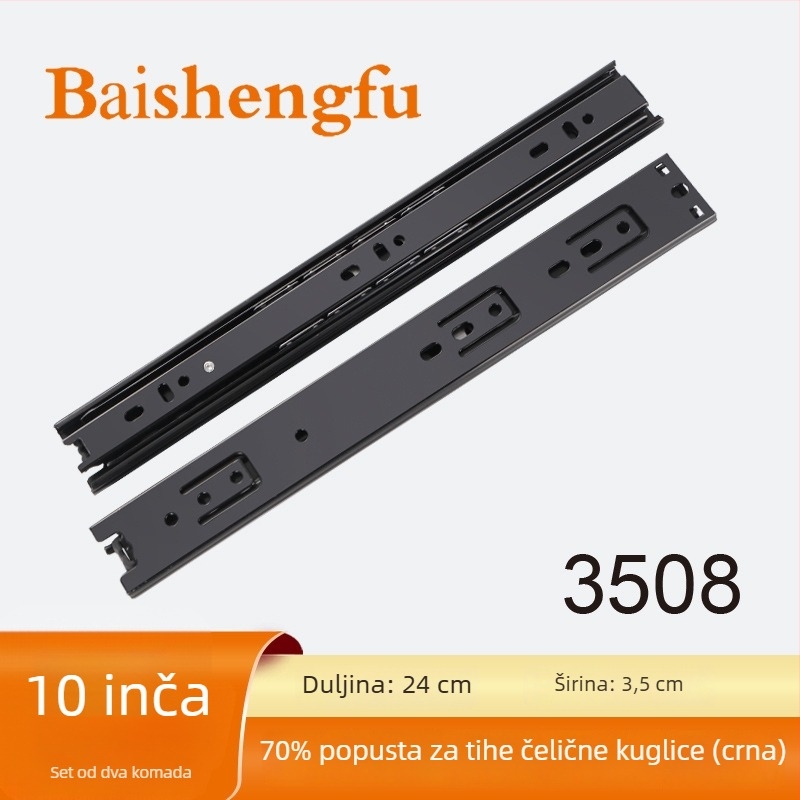 Šina za ladicu, hladno valjani čelik, elektroplatinirani završni sloj, Bai shengfu, lagani luksuzni stil