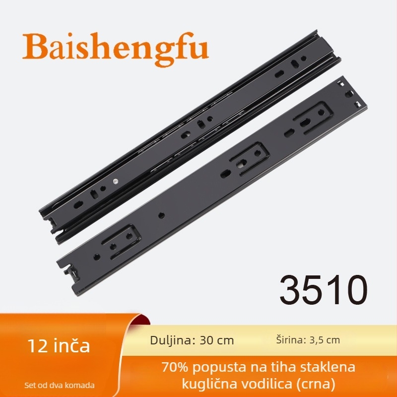 Šina za ladicu, hladno valjani čelik, elektroplatinirani završni sloj, Bai shengfu, lagani luksuzni stil