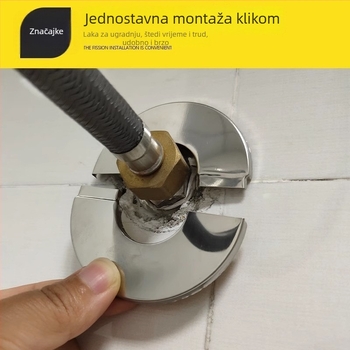 Nerđajući čelik dvodijelni dekorativni poklopac za kutni ventil; moderni minimalistički stil; debljina zida 5 mm; pogodno za vodovodne ventile, plinske cijevi i HVAC otvore