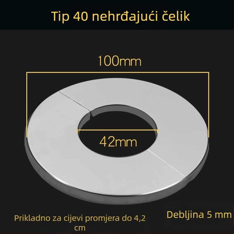 Nerđajući čelik dvodijelni dekorativni poklopac za kutni ventil; moderni minimalistički stil; debljina zida 5 mm; pogodno za vodovodne ventile, plinske cijevi i HVAC otvore