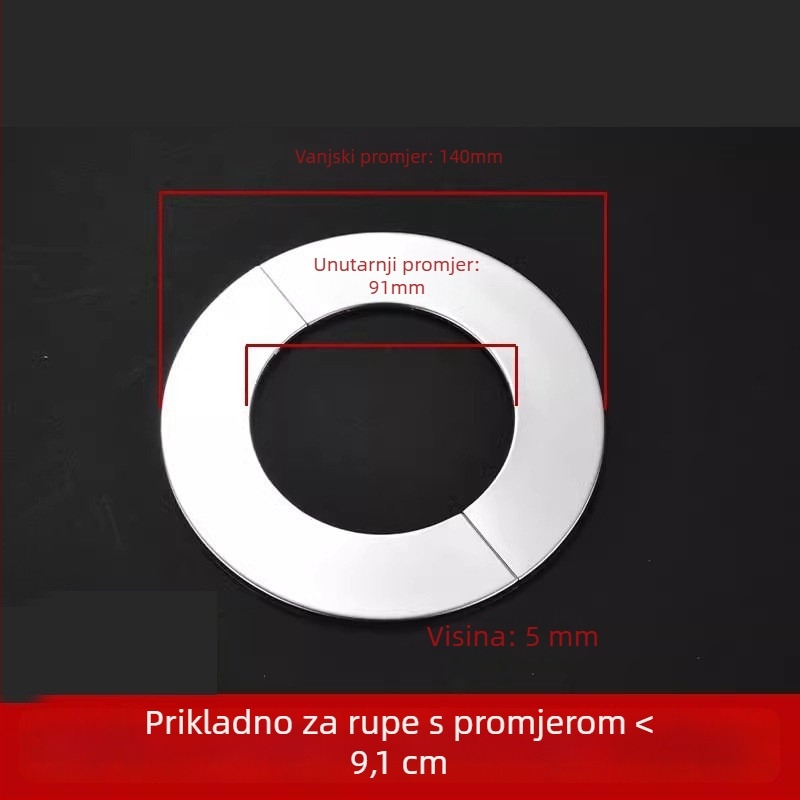 Nerđajući čelik dvodijelni dekorativni poklopac za kutni ventil; moderni minimalistički stil; debljina zida 5 mm; pogodno za vodovodne ventile, plinske cijevi i HVAC otvore