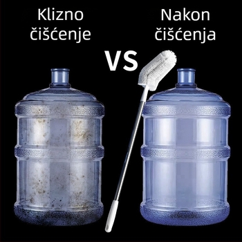 Četka za kantu za čišćenje dispenser vode za flaširanu i mineralnu vodu, s 360° dugom ručkom