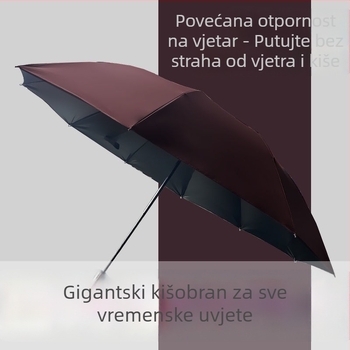 Poslovni kišobran s 10 čeličnih rebara, ojačana i debela konstrukcija, automatsko otvaranje, otporan na vjetar, tisk logotipa
