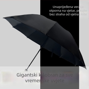Poslovni kišobran s 10 čeličnih rebara, ojačana i debela konstrukcija, automatsko otvaranje, otporan na vjetar, tisk logotipa