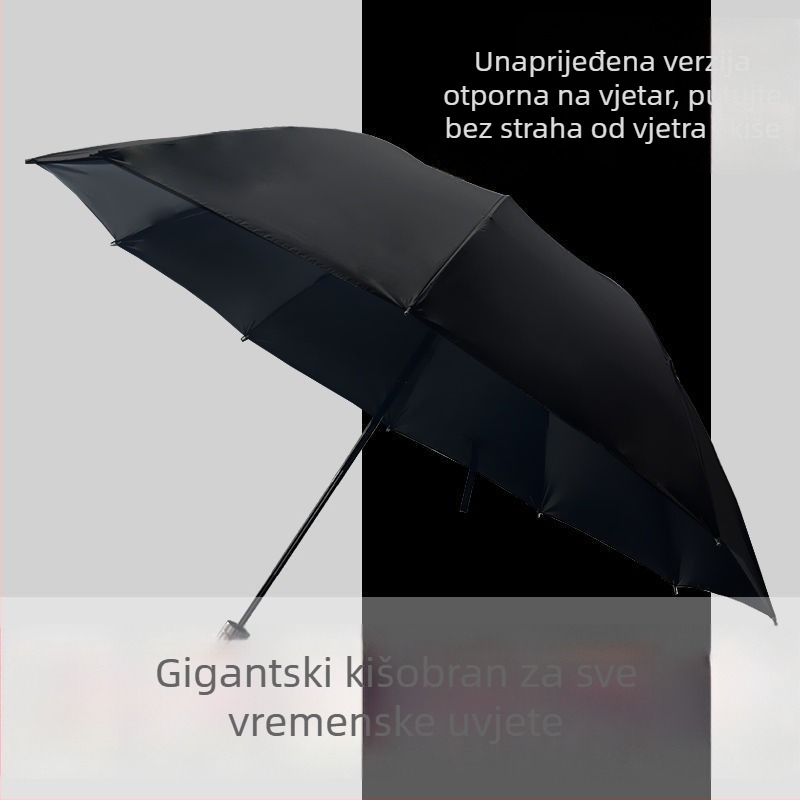 Poslovni kišobran s 10 čeličnih rebara, ojačana i debela konstrukcija, automatsko otvaranje, otporan na vjetar, tisk logotipa
