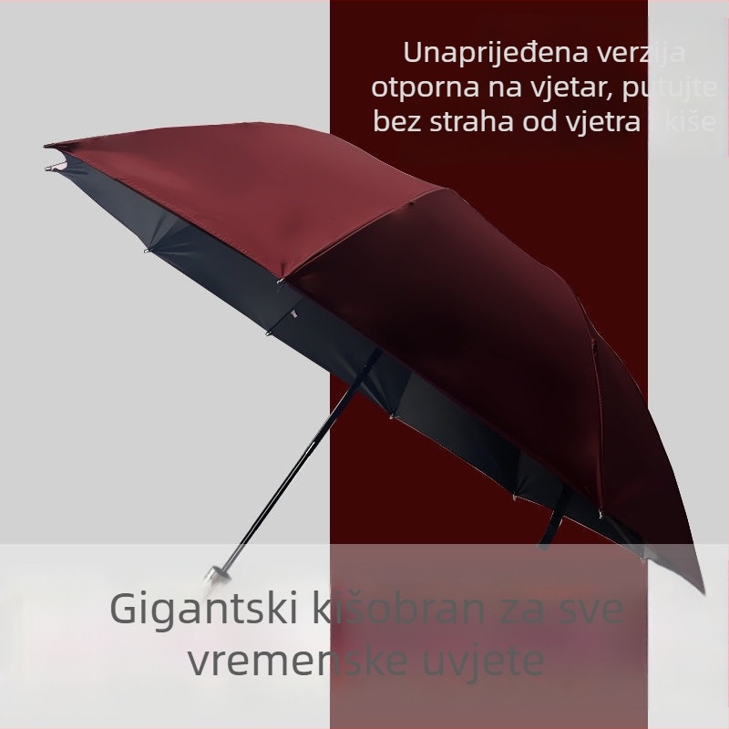 Poslovni kišobran s 10 čeličnih rebara, ojačana i debela konstrukcija, automatsko otvaranje, otporan na vjetar, tisk logotipa