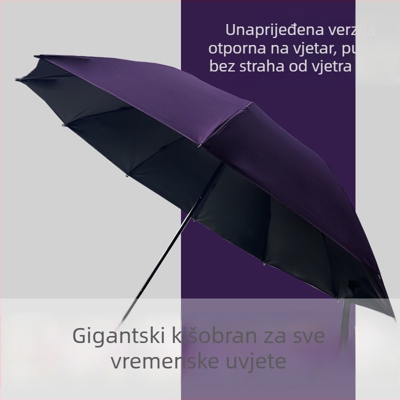 Poslovni kišobran s 10 čeličnih rebara, ojačana i debela konstrukcija, automatsko otvaranje, otporan na vjetar, tisk logotipa