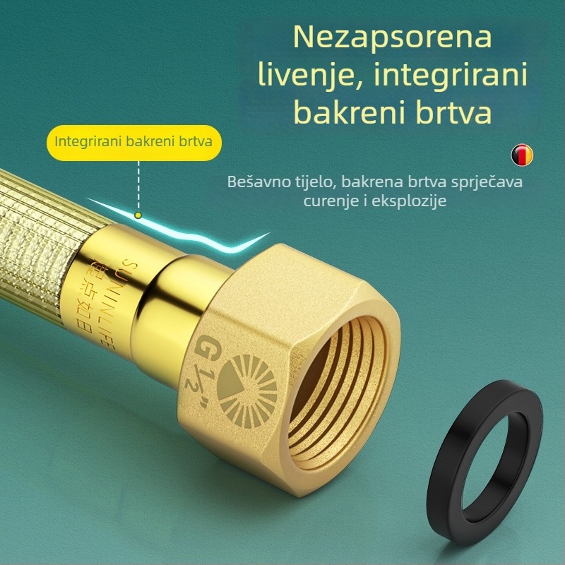 316 nehrđajući čelik anti-scald fleksibilni crijev za bojler, ulaz/izlaz tople i hladne vode