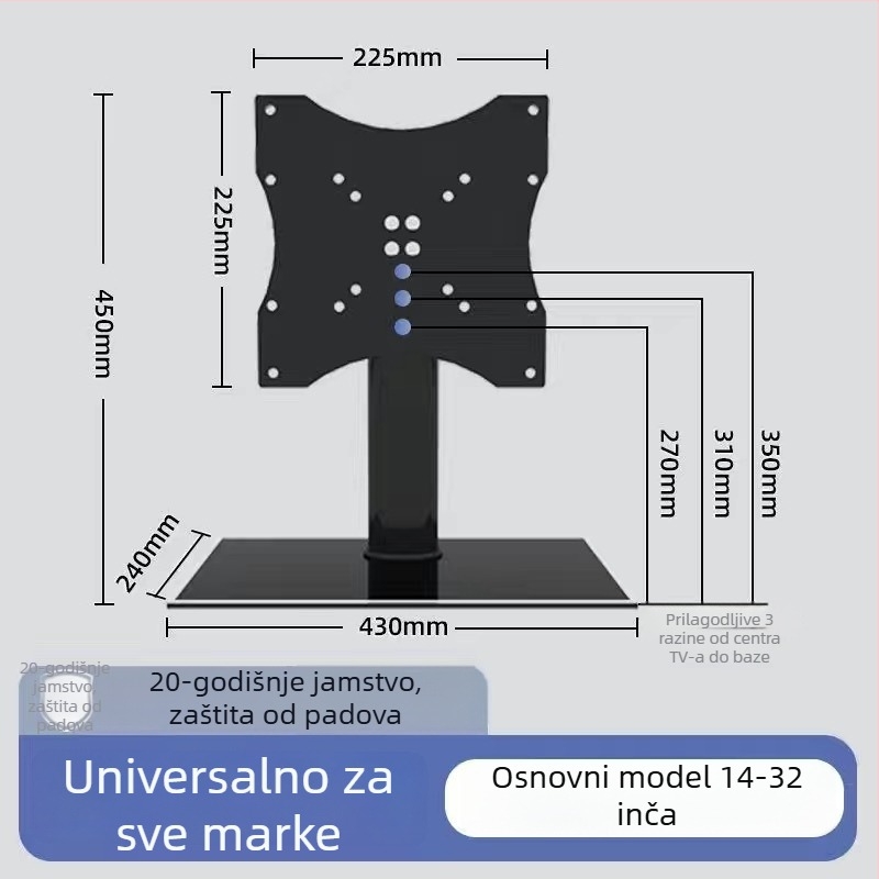 Xin Shuangtai Univerzalni podizni nosač TV-a, kompatibilan s Xiaomi, Hisense, TCL i Skyworth zaslonima