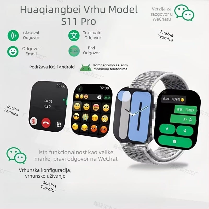 Pametni sat s Bluetooth pozivima, NFC, praćenje srčanog ritma, oksigen u krvi, AMOLED zaslon