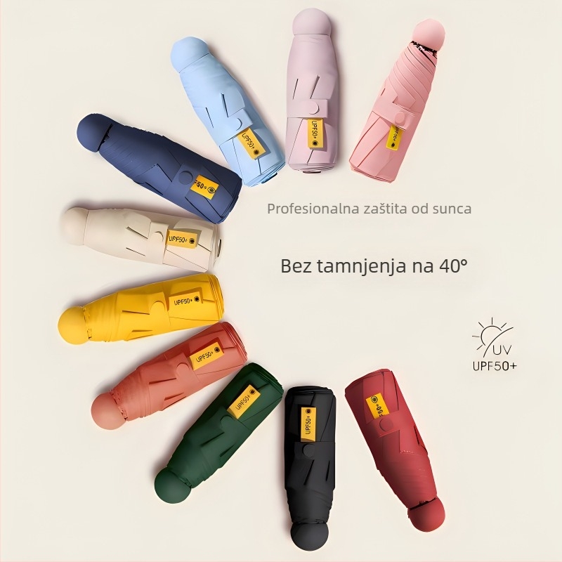 Ženski kružni sklopivi parasol u šest boja – UV zaštita, kompaktan