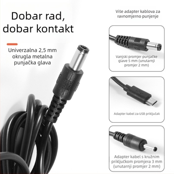 Punjač za digitalne vage s kružnim otvorom i LED indikatorom, ulaz DC12-24V, izlaz DC6-12V, KC certifikat, serija: Punjač za digitalne vage