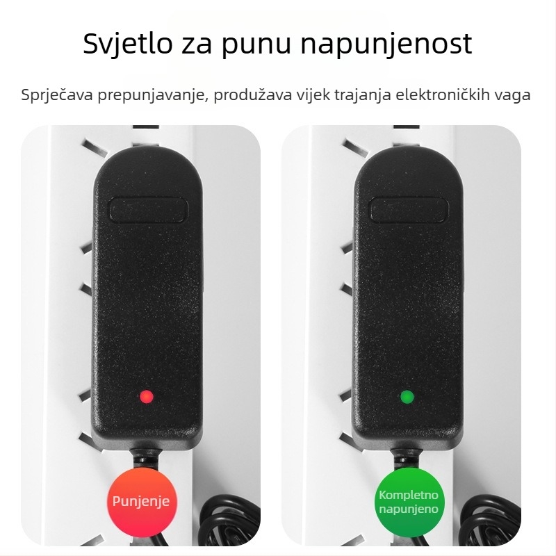 Punjač za digitalne vage s kružnim otvorom i LED indikatorom, ulaz DC12-24V, izlaz DC6-12V, KC certifikat, serija: Punjač za digitalne vage