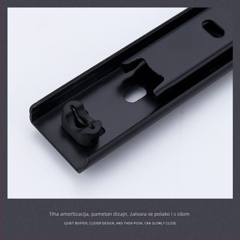 Dvostruka klizna vodilica za namještaj | čelik, elektroforezni završetak, model YF2710, stil lagani luksuz, prilagodljiva obrada