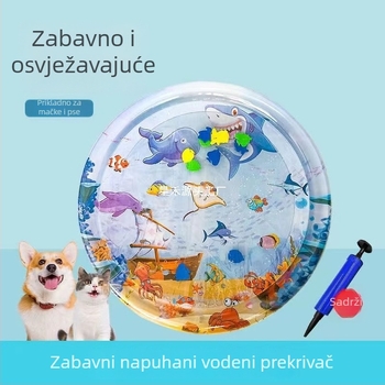 Mat za kućne ljubimce - vodeni mat za mačke, PVC, nafukljiv, hlađenje, napunjen vodom, otporan na ogrebotine