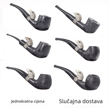Hrastova lula s ukrasom glave orla za muškarce – prijenosna, ručno rađena, starinski stil, filtrirana lula za duhan