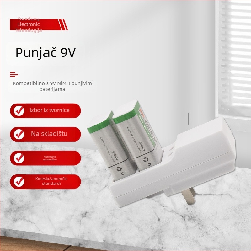 9V Ni-MH punjač baterija, izlaz 9.6V 0.6A, ulaz 220V 50Hz