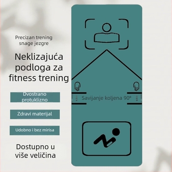 TPE joga podloga za trbušne vježbe, 183×61 cm, debljine 8 mm, protuklizna, izdržljiva podloga za trening