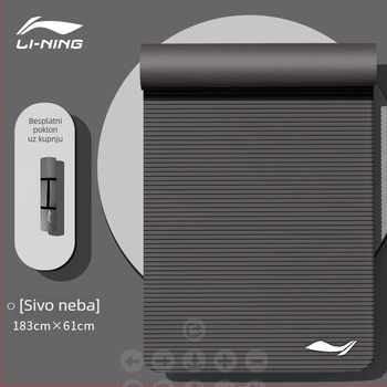 Li Ning joga prostirka za fitness — EVA, 8 mm debljina, 1 kg težina, protuklizna, široka i debela konstrukcija